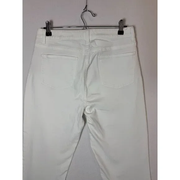 Talbots Womens White Heritage Straight-Leg Pants Size 10 Cotton Blend - Picture 7 of 15